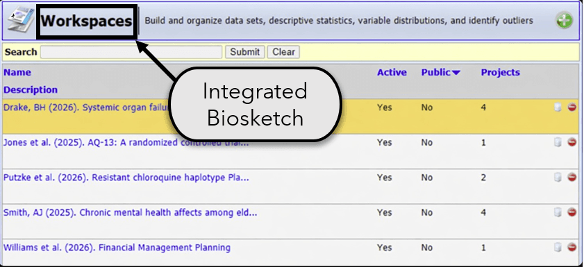 Studytrax investigator biosketch view